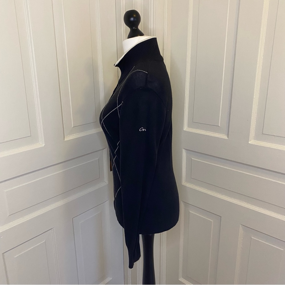 Diamond Pattern Full Zip Cardigan - Picture 3 of 6